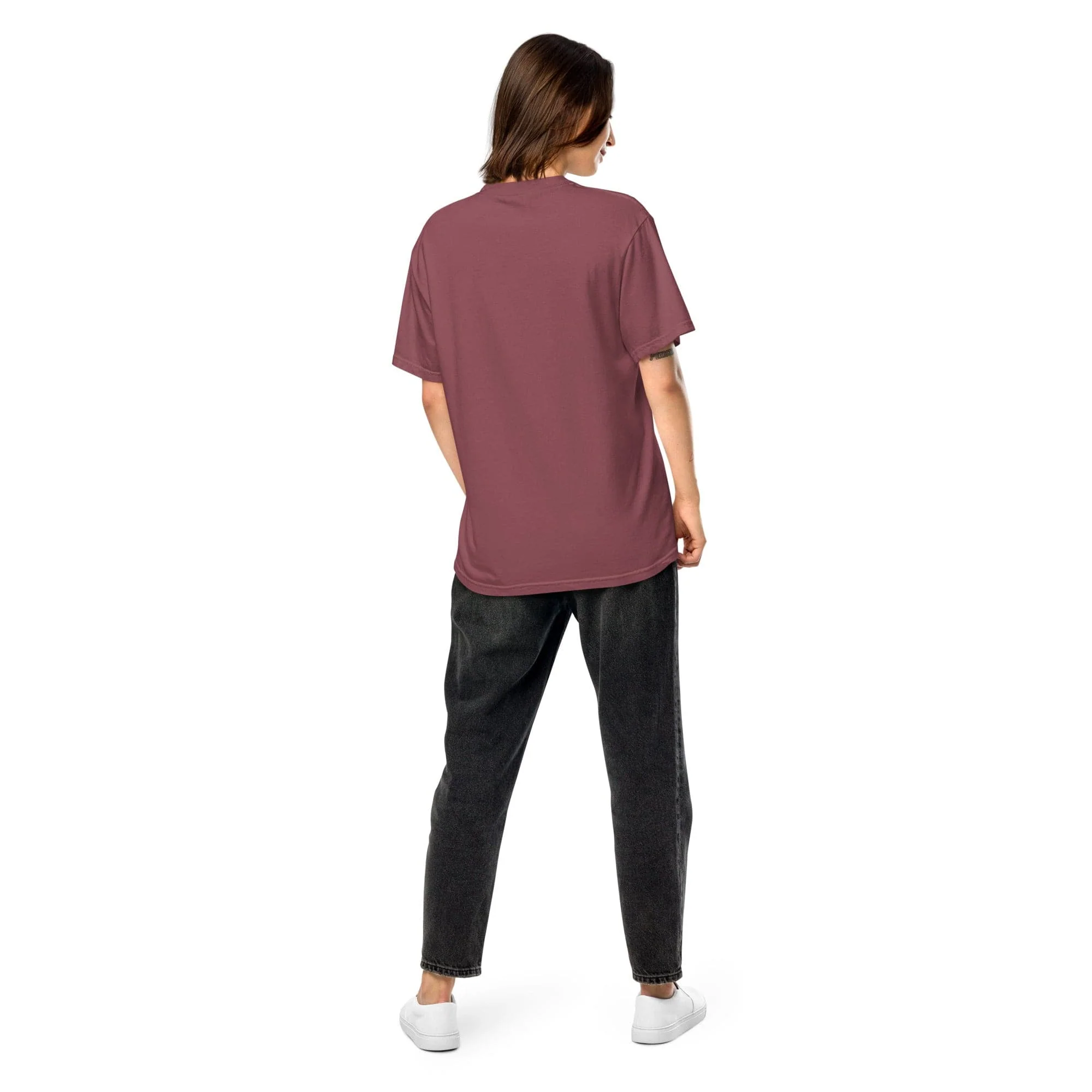 Apple Print Unisex T-Shirt in Mauve - Image 2