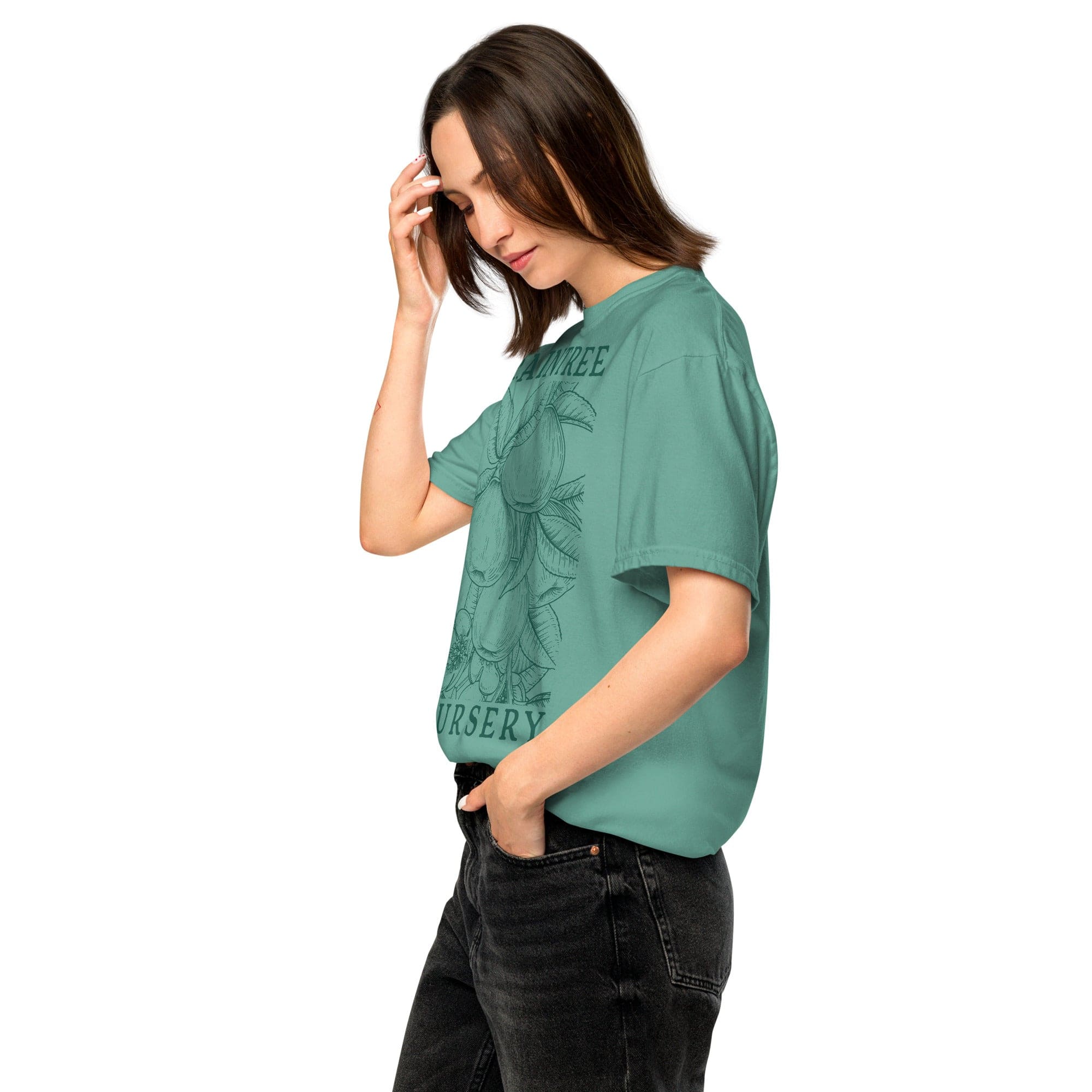 Apple Print Unisex T-Shirt in Seafoam - Image 3