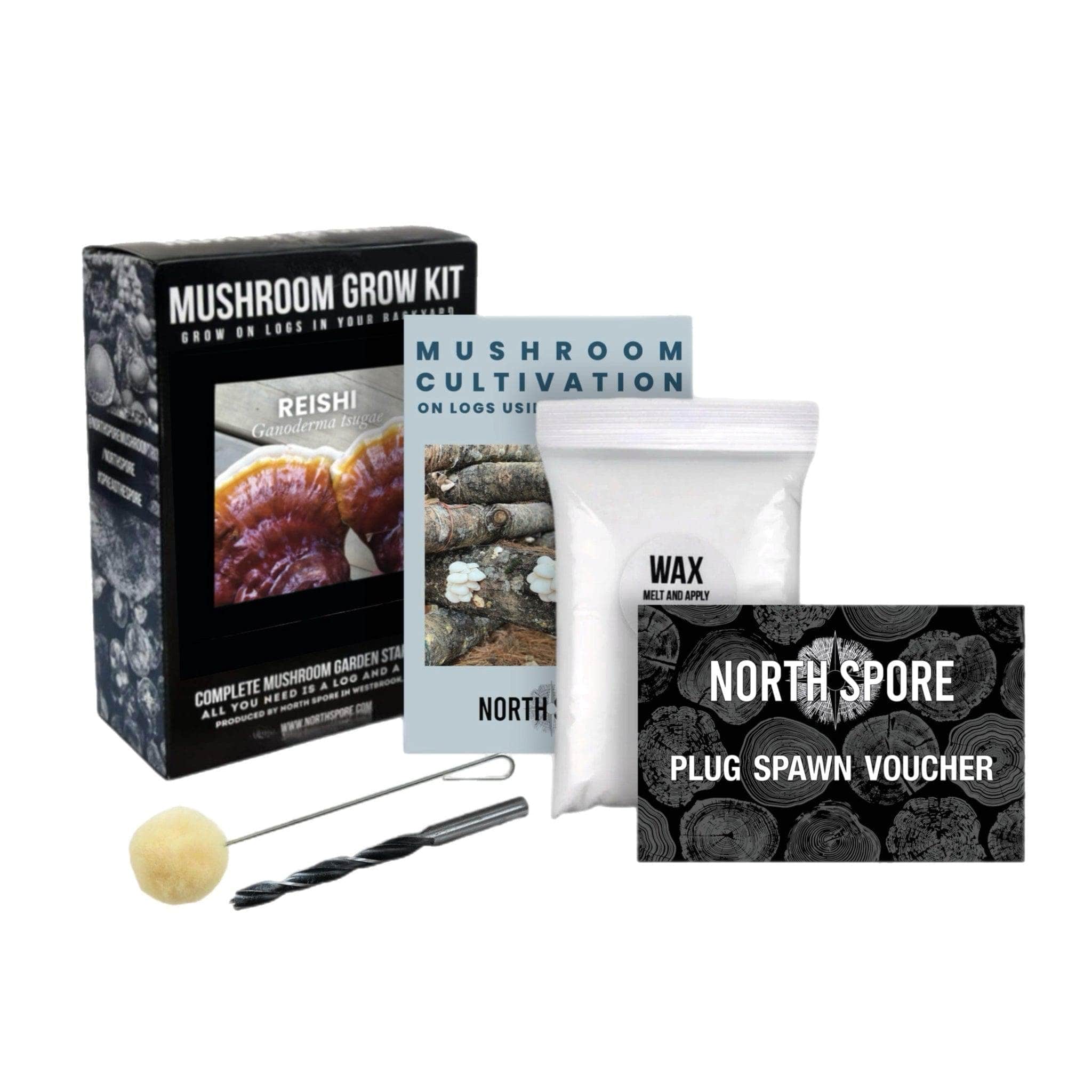 Organic Hemlock Reishi Mushroom Outdoor Log Growing Kit - Image 6