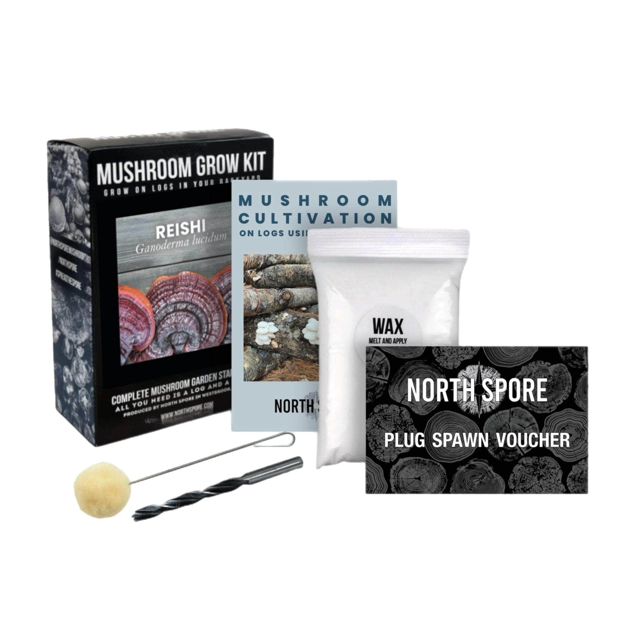 Organic Red Reishi Mushroom Outdoor Log Growing Kit - Image 6