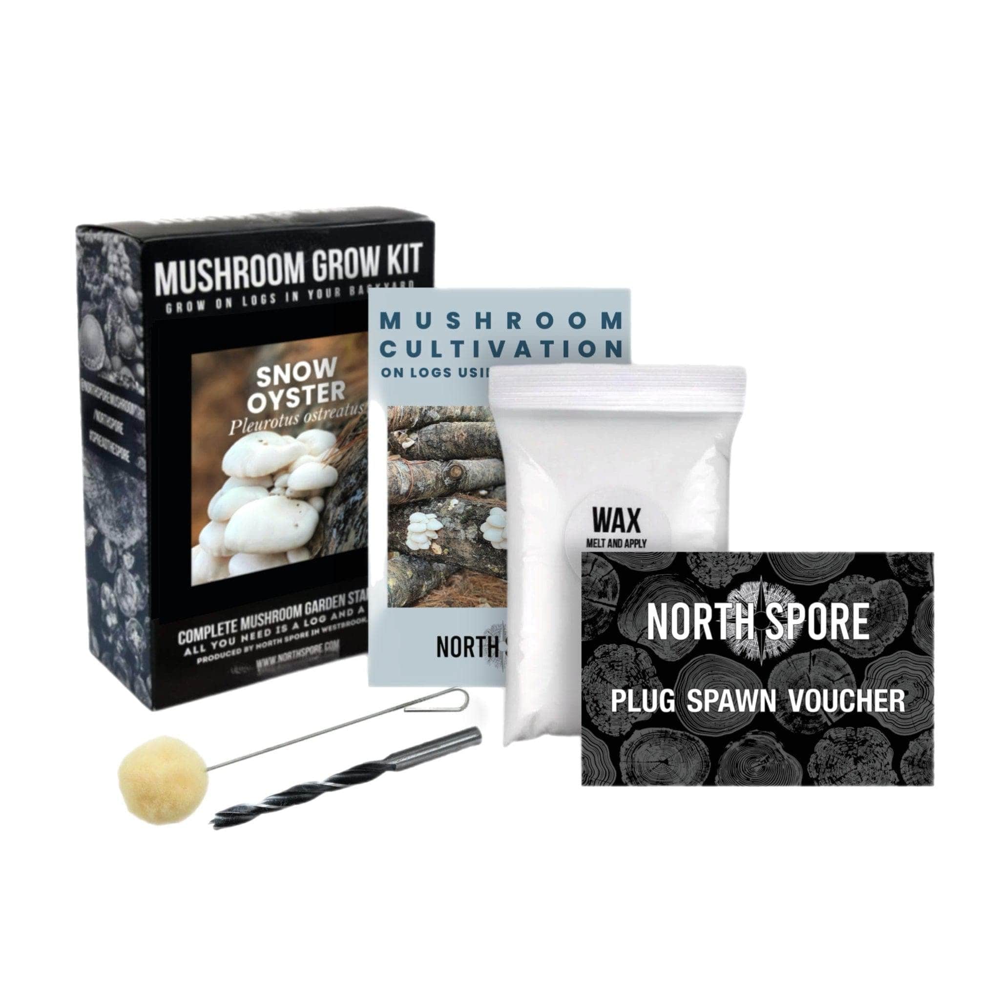 Organic Snow Oyster Mushroom Outdoor Log Growing Kit - Image 6